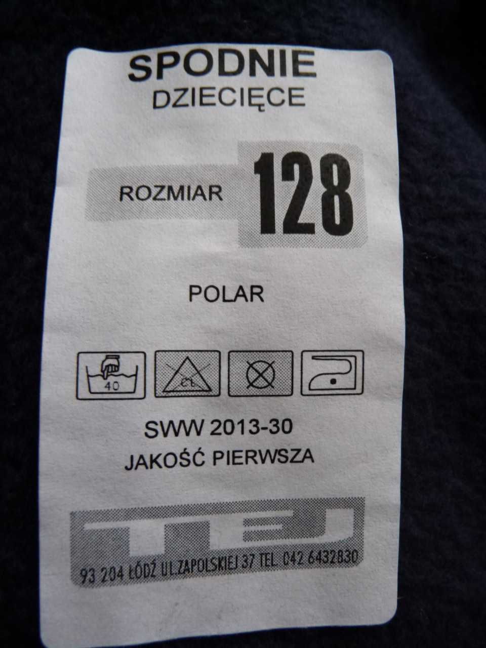 Nowe spodnie dziecięce polar 122-134 ciepłe