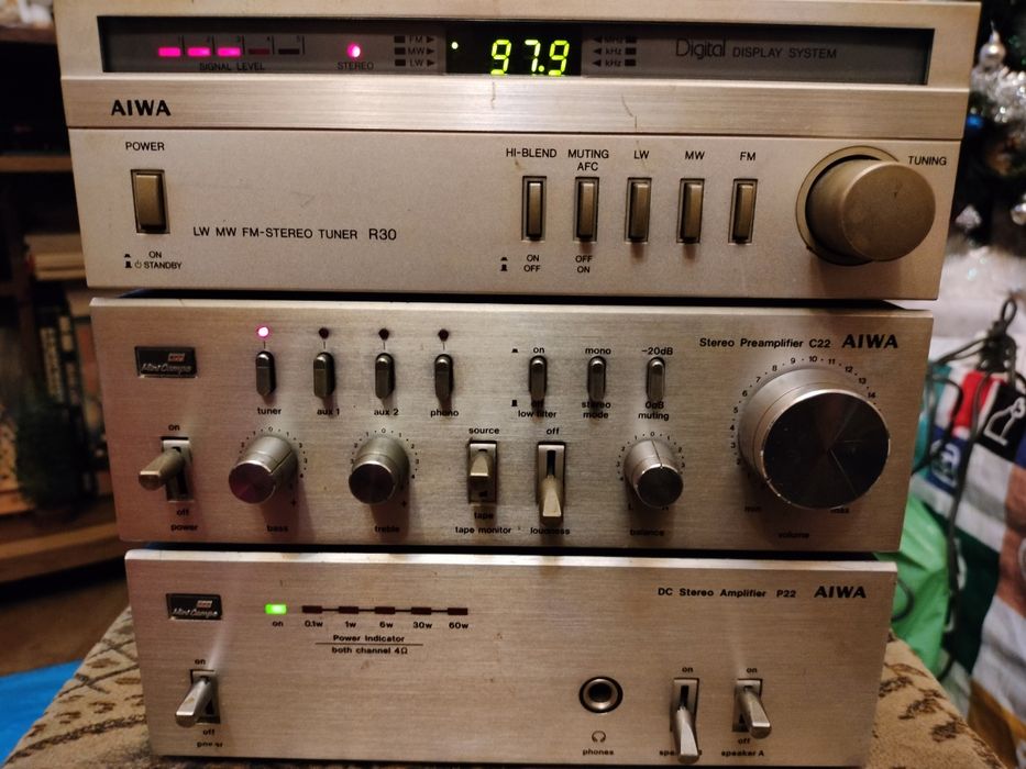 Mini wieża Aiwa, R30, C22, P22. Japan, sprawna.