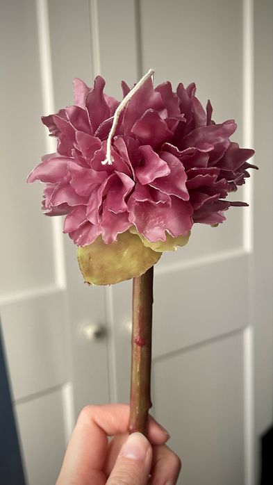 świeca realistyczna piwonia / handmade / na prezent