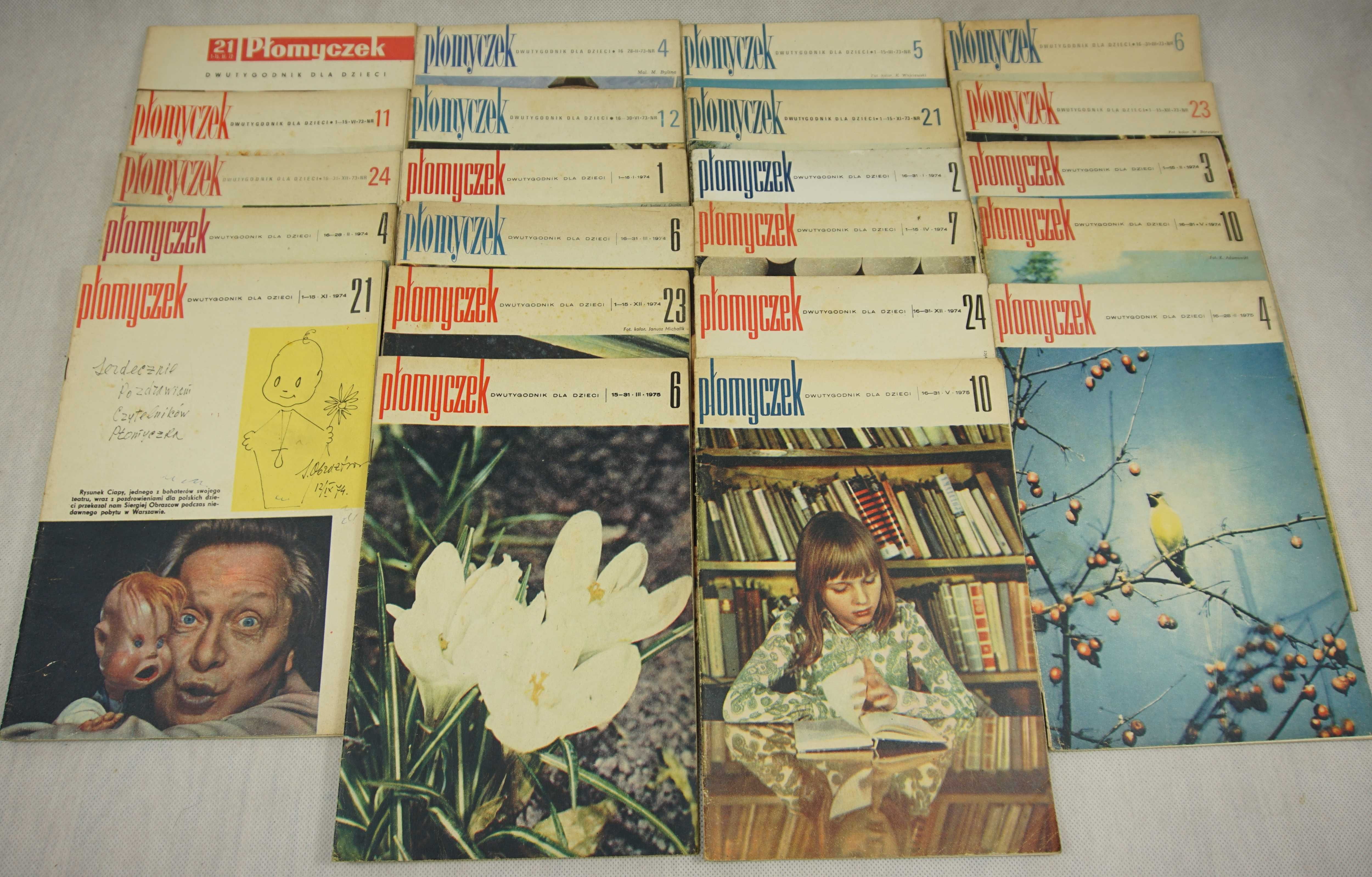 22 stk czasopism PŁOMYCZEK (1973 - 1975)