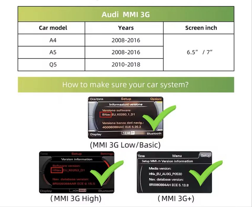 Комплект CarPlay/Android Auto для audi a4 a5 q5