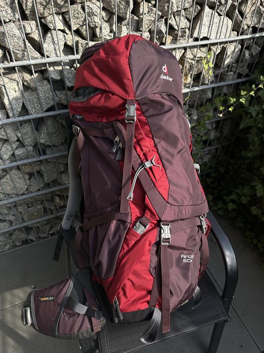 Plecak Deuter Aircontact 60+10 SL ( 70l ) Czerwony / Burgundowy