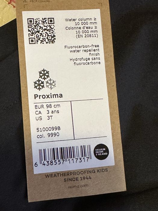 Новий напівкомбінезон, штани reima Proxima р98