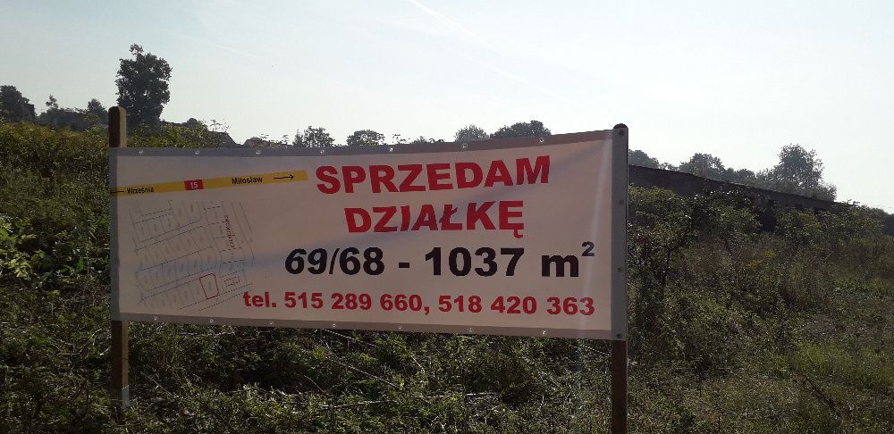 Sprzedam działkę w OBŁACZKOWIE koło Wrześni