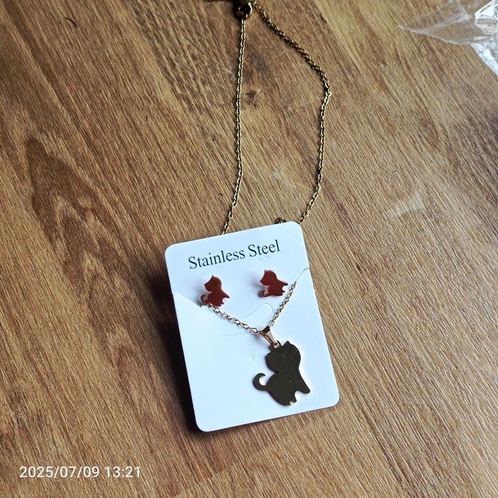 Nowy komplet stal nierdzewna kolczyki plus kolczyki kotki