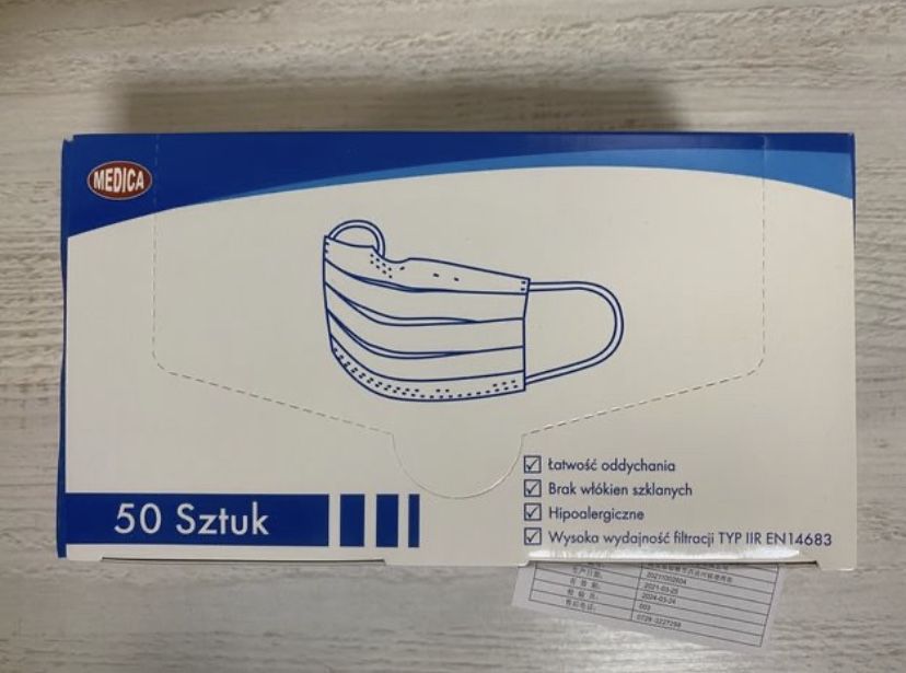 Maseczki jednorazowe Covid - Medica - 10x50 szt.