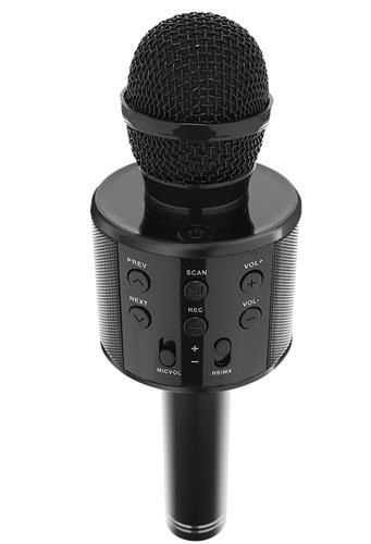 Mikrofon Karaoke Głośnik Zabawka Podświetlenie LED Czarny Echo Światło