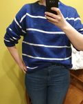 Sweter w paski z domieszką wełny r.36