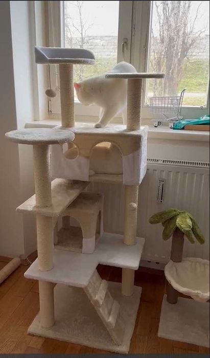 Drapak dla kota wieża (NOWY) domek, legowisko, 6 poziomów, zabawki