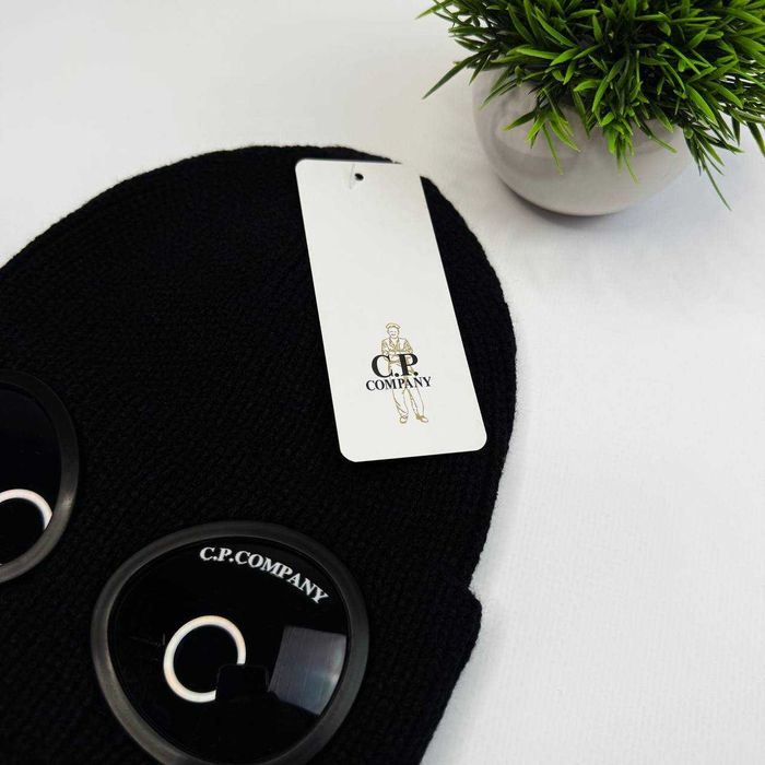 Шапка CP Company | Шапка СП Компані чорна, біла