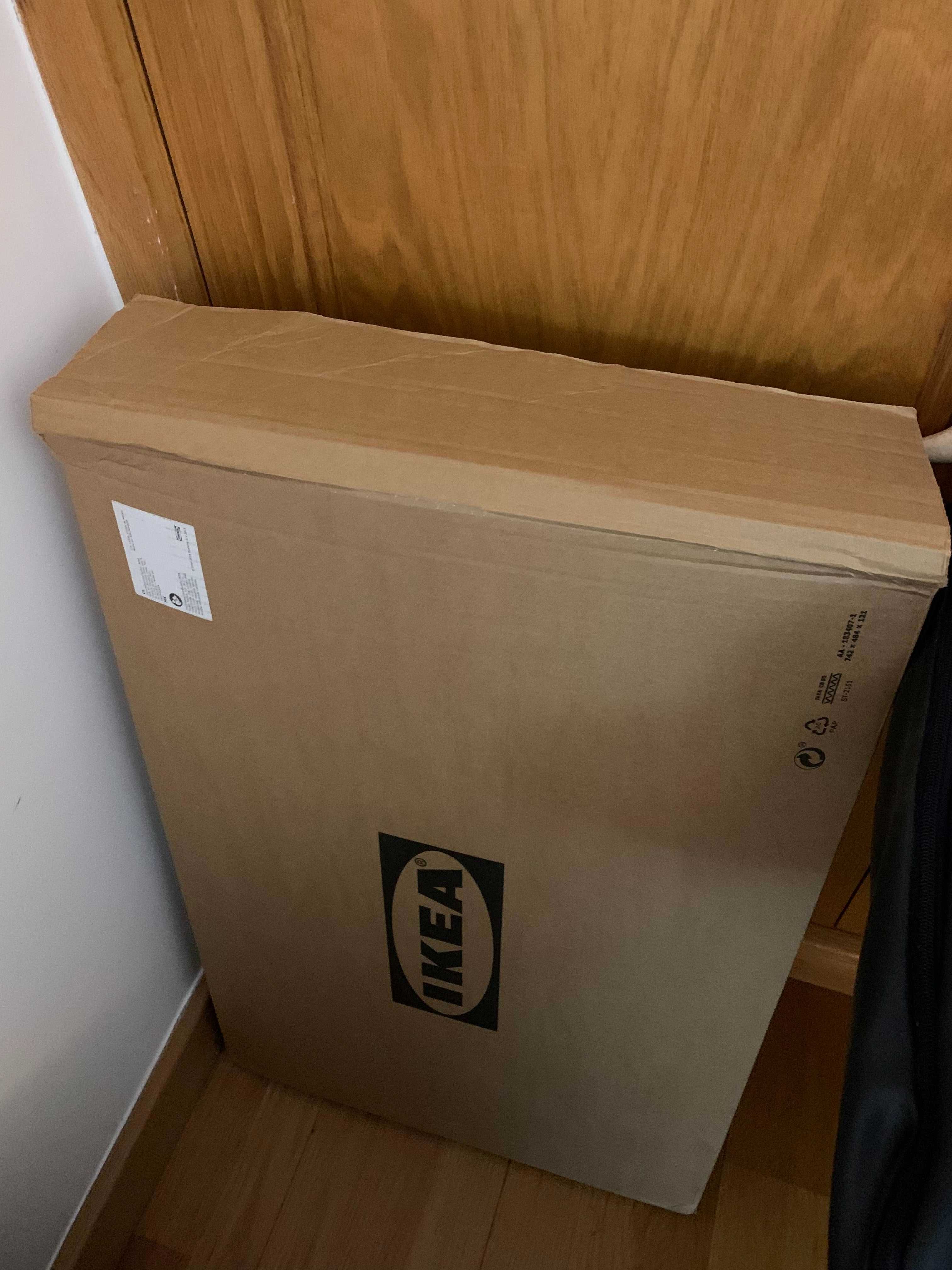 Armário Auxiliar IKEA p/ Secretária — com rodas, preto/madeira