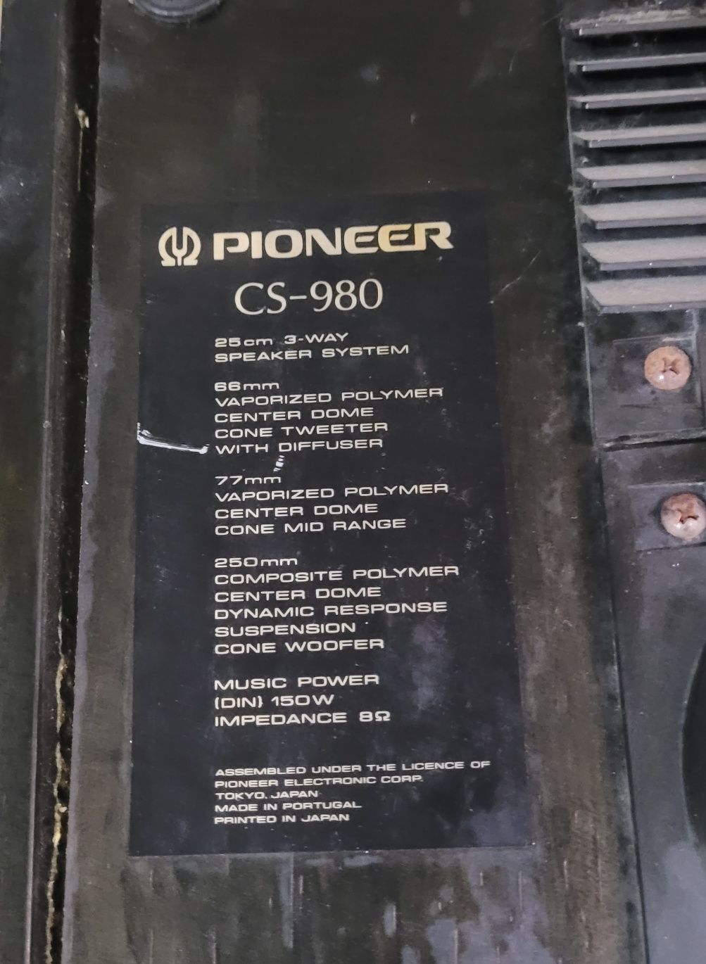 Par de colunas Pioneer CS-980 - Vintage