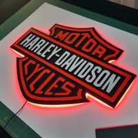 Harley-Dаvidson с подсветкой. Логотип Harley Davidson 50х40 см