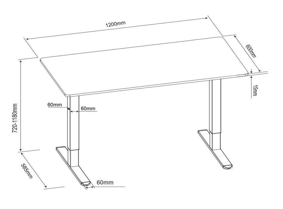 NOWE Biurko Elektryczne Regulowane 120x60 Gamingowe Podnoszone FAKTURA