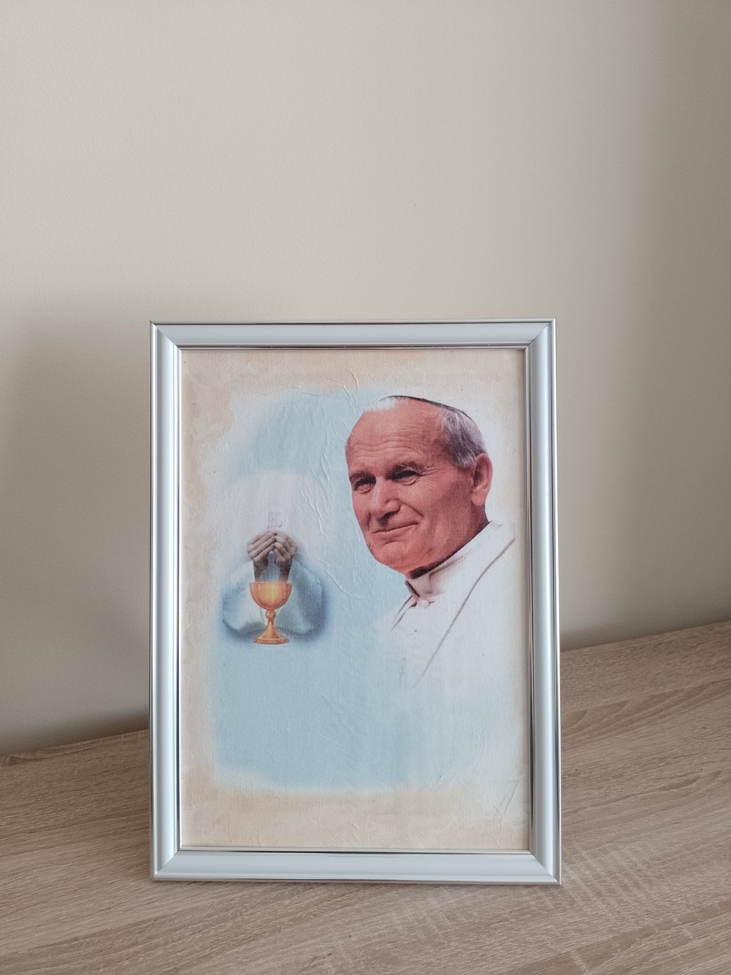 Pamiątka komunia obraz Papież prezent 32x23cm