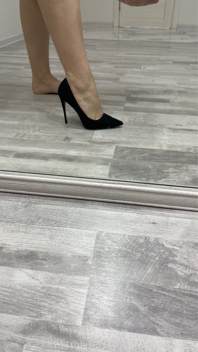 Туфли черные замшевые