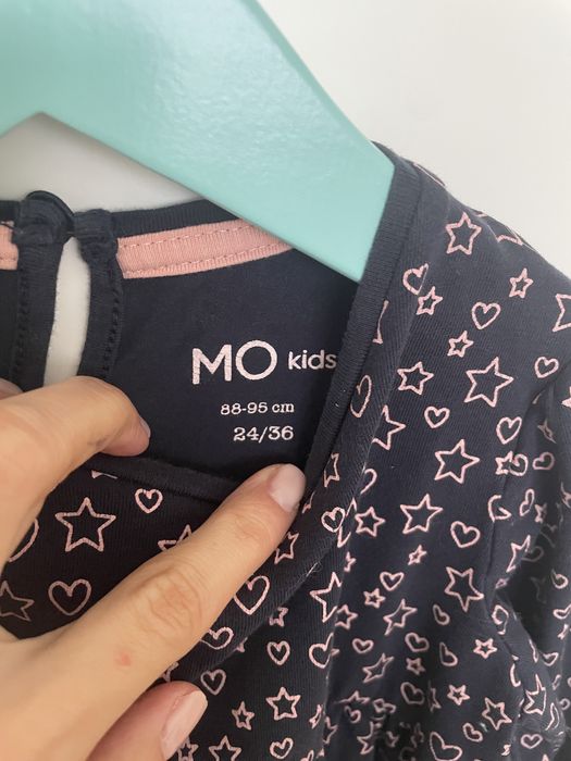 Vestido azul marinho e rosa bebé, 2-3 anos