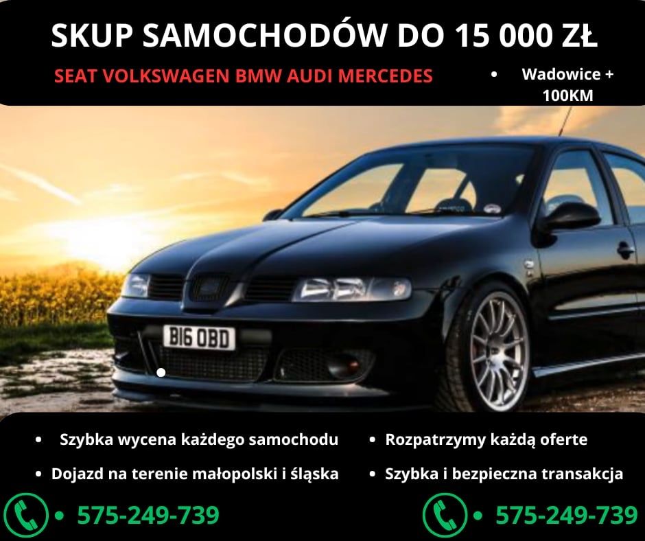 SKUP AUT do 15.000 zl! Szybki odbiór SKUP samochodów