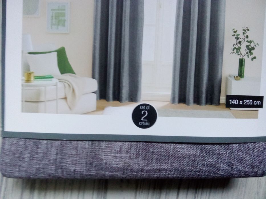 Zasłony strukturalne brązowo szare ala len styl boho SMUKEE przelotki