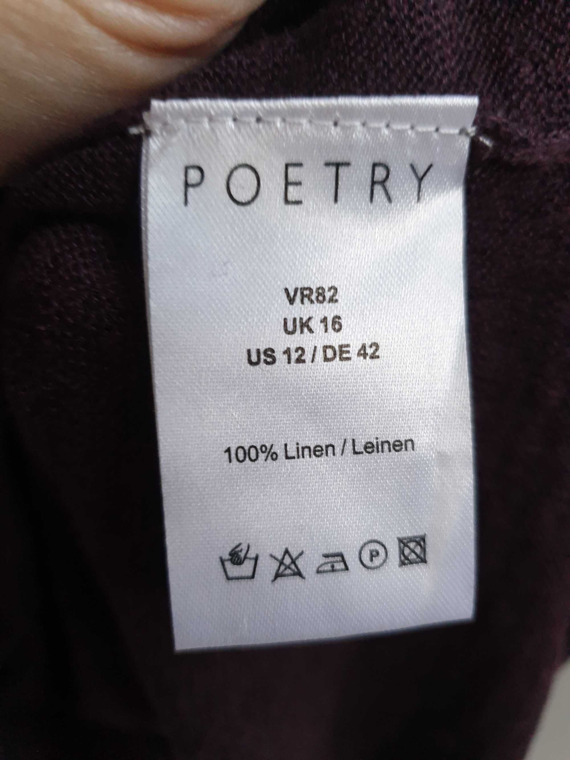 Śliwkowy sweter 100% len lniany Poetry 42