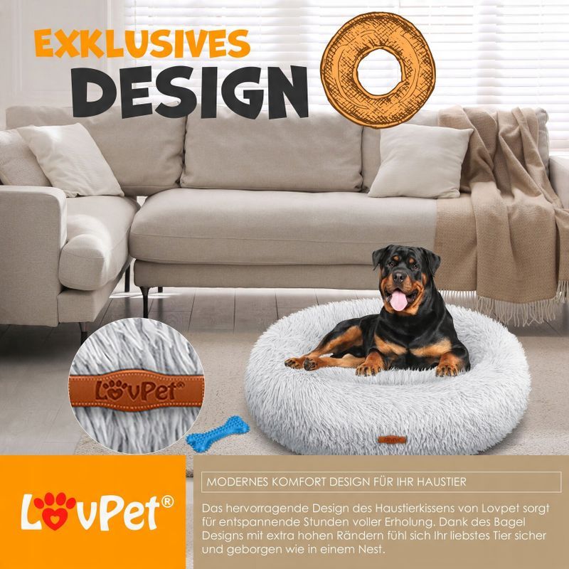 Lovpet legowisko dla psa szary 80 cm x 80 cm