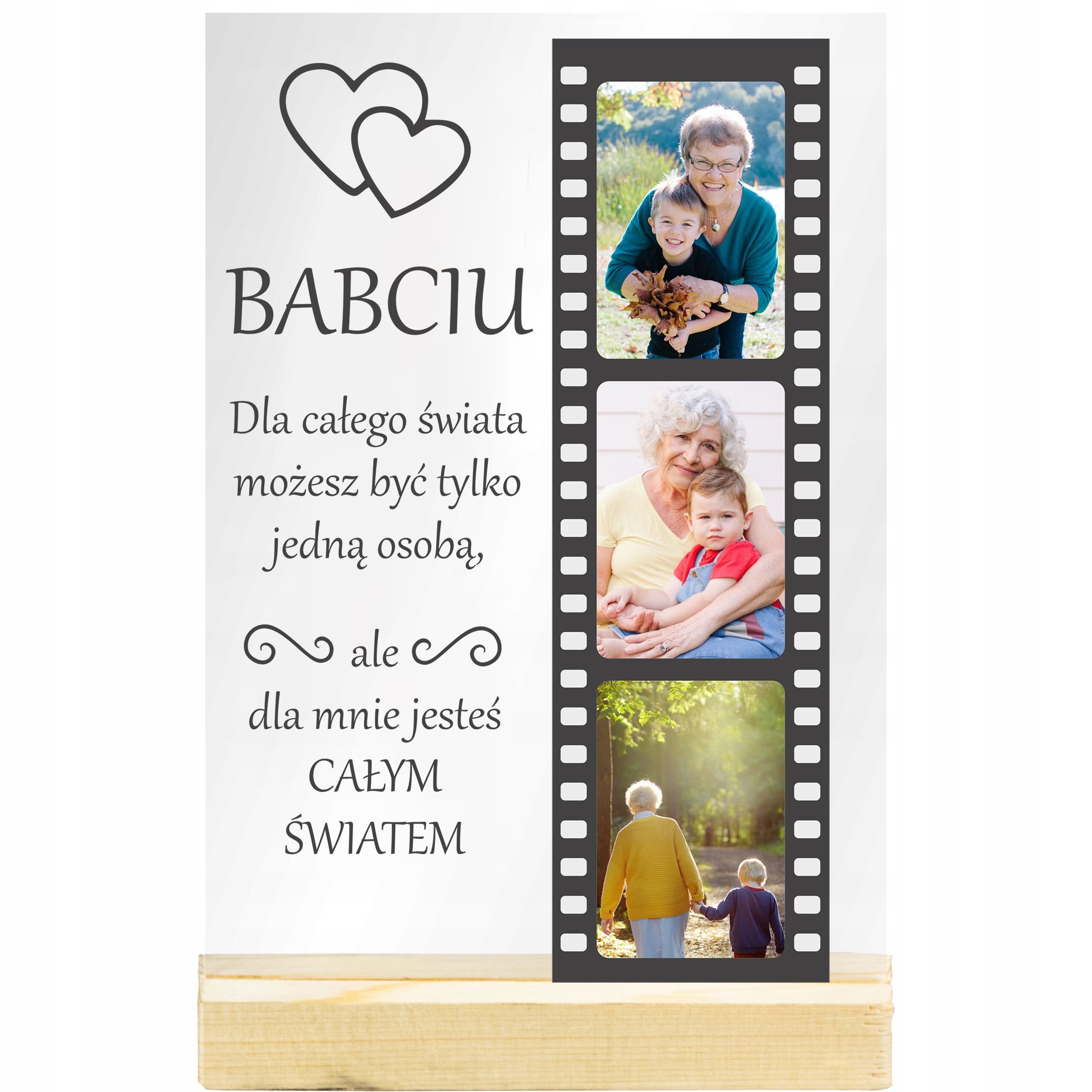 Ramka ze zdjęciem na szkle dzień babci dla babci personalizowany