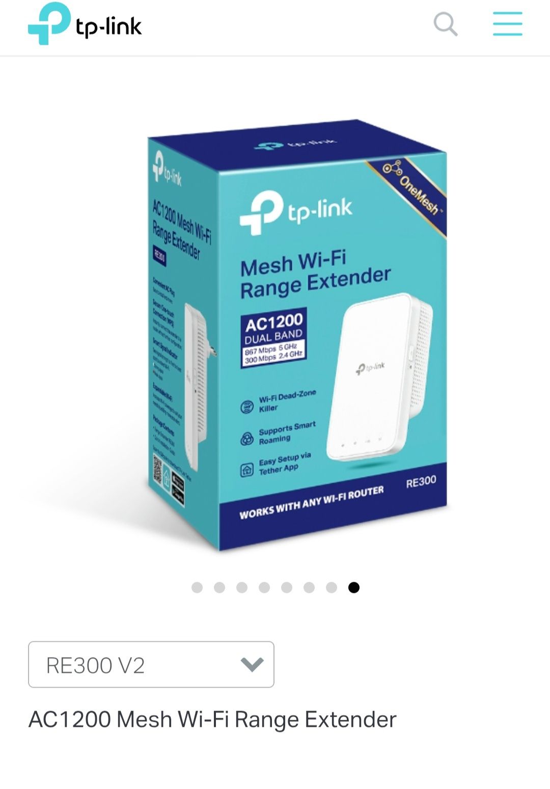 Extensor/Repetidor sinal WiFi - TP link AC1200