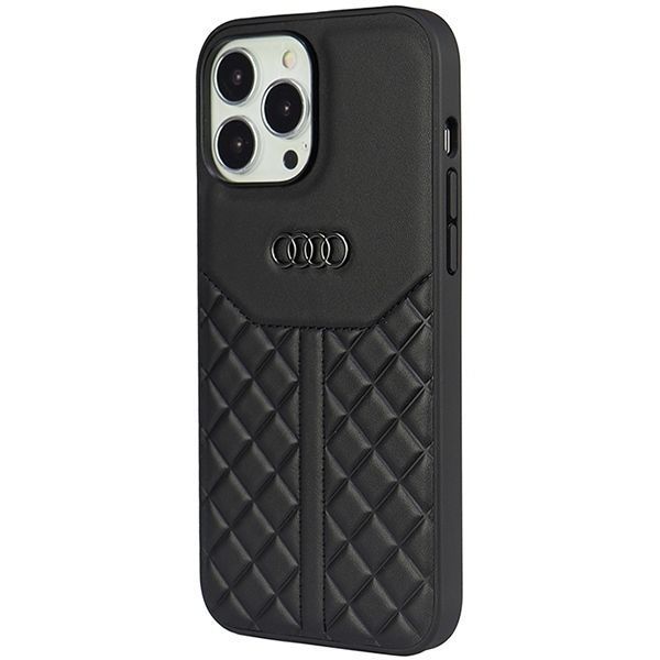 Etui Ochronne Genuine Leather AUDI dla iPhone 13 Pro Max - Czarny