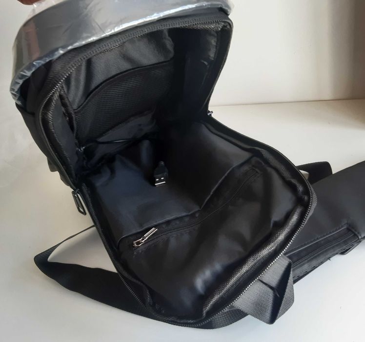 Pequena Mochila Nova Preta Alça Tiracolo Impermeável Anti-Roubo