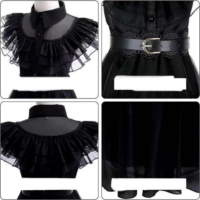 Sukienka WEDNESDAY M 120-130 PASEK PERUKA Strój Kostium Przebranie