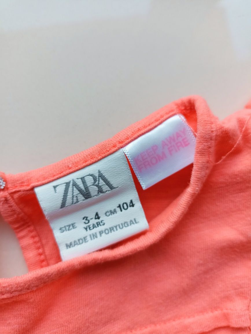 ZARA 104 bluzeczka koszulka z falbankami