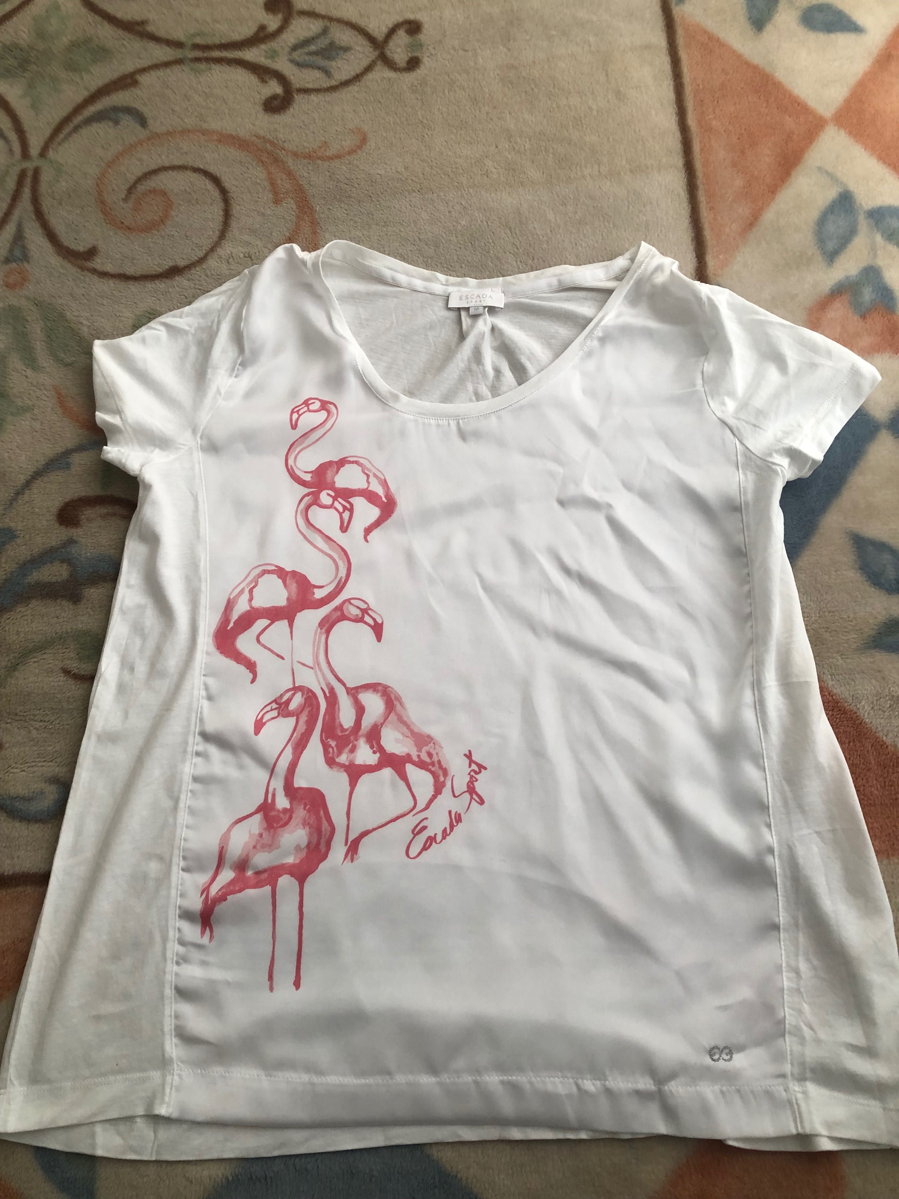 Escada Sport letni trykot bluzka flamingi M cena z wysyłką