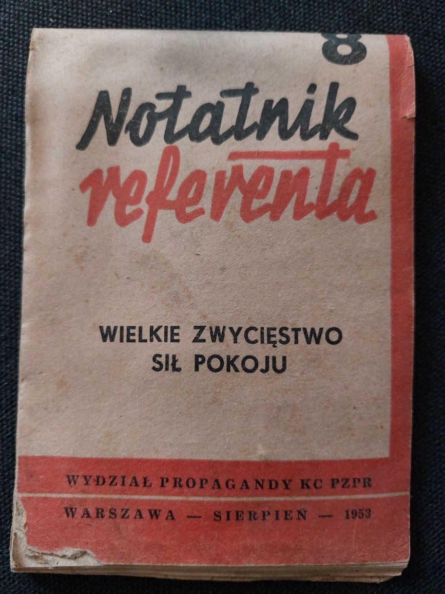 Notatnik referenta i Notatnik prelegenta  rok wydania 1952 i 1953