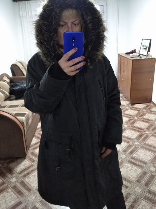 Пуховик пальто куртка великого розміру женская. Батал.