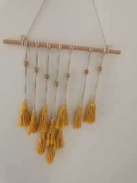 Macrame bege e amarelo