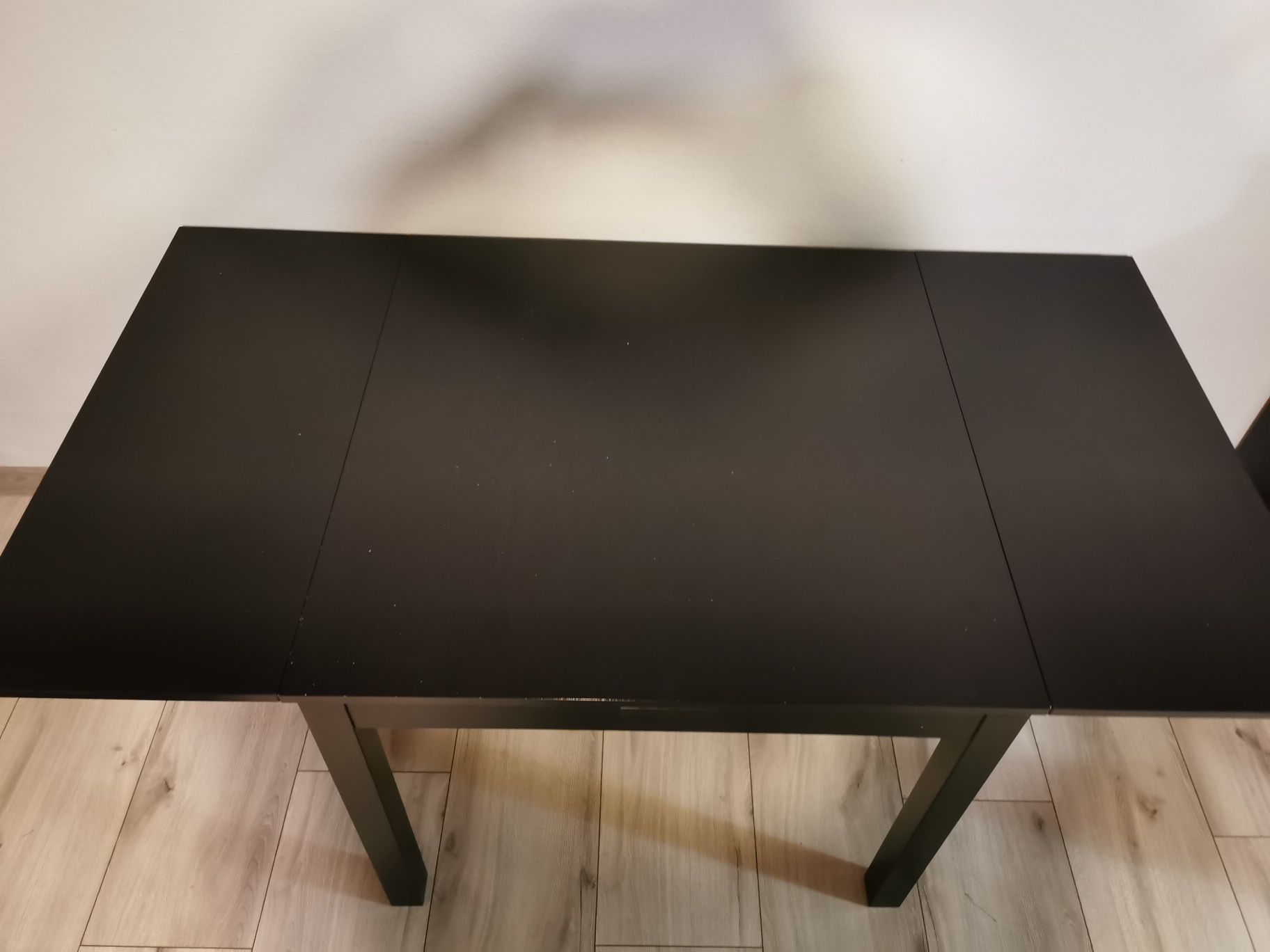 Ikea bjursta stół rozkładany czarny 90x90cm
