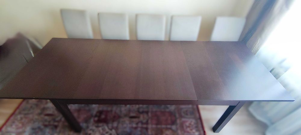 Stół Ikea Bjursta rozkładany 175-261/95/74 + 6 krzeseł Ikea Henriksdal