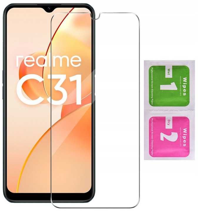 Etui Case Flip Clear View do Realme C31 + Szkło Hartowane