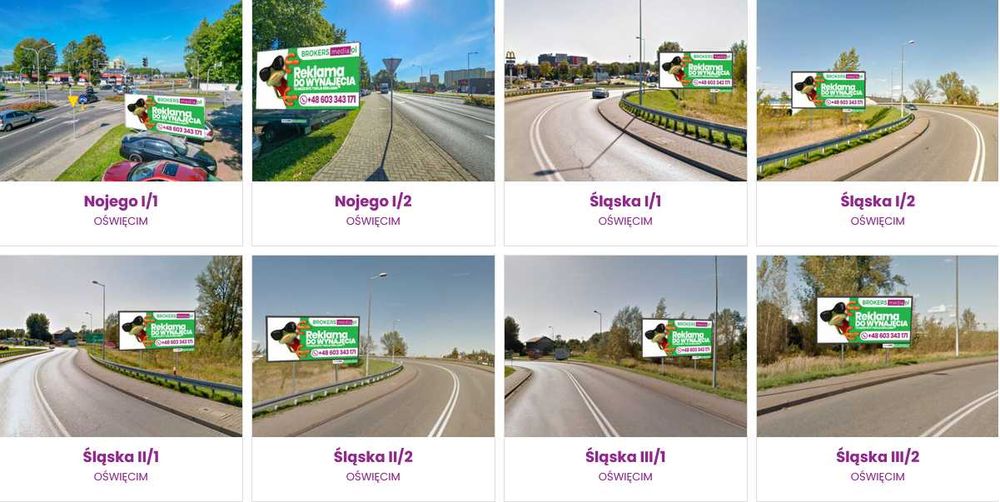 Reklama Billboard Oświęcim Centrum miasta Ul. Legionów Wydruk i montaż