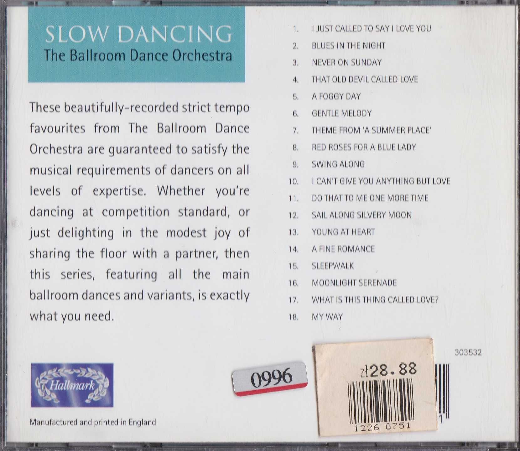 Płyta z wolną muzyką taneczną - Slow dance