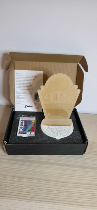 Nowa Lampka Nocna 3D Iluzja - Halloween (3 wzory) + Pilot