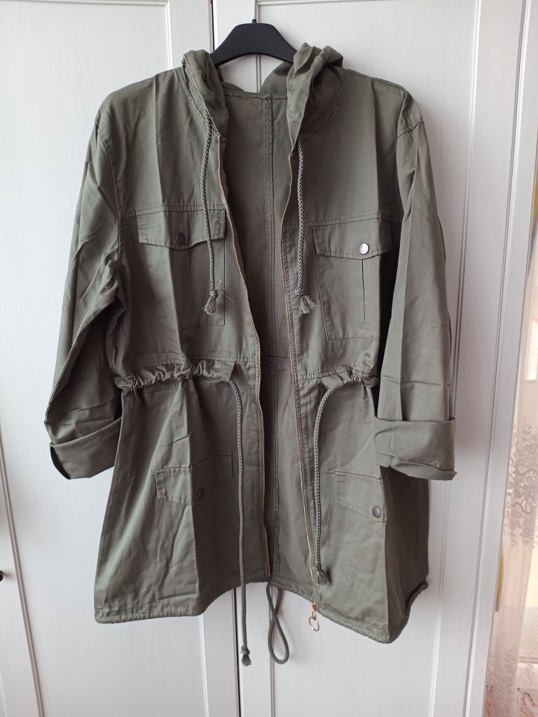 Nowa bawełniana kurteczka khaki parka S/M