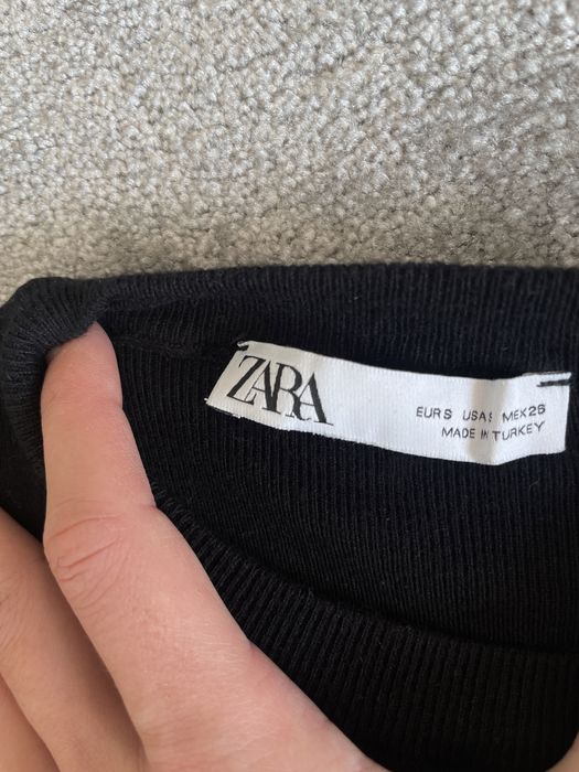 Sweter bluzka Zara, czarna z cyrkoniami