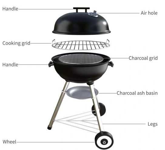 Grill węglowy SunJas 41 cm Nowy