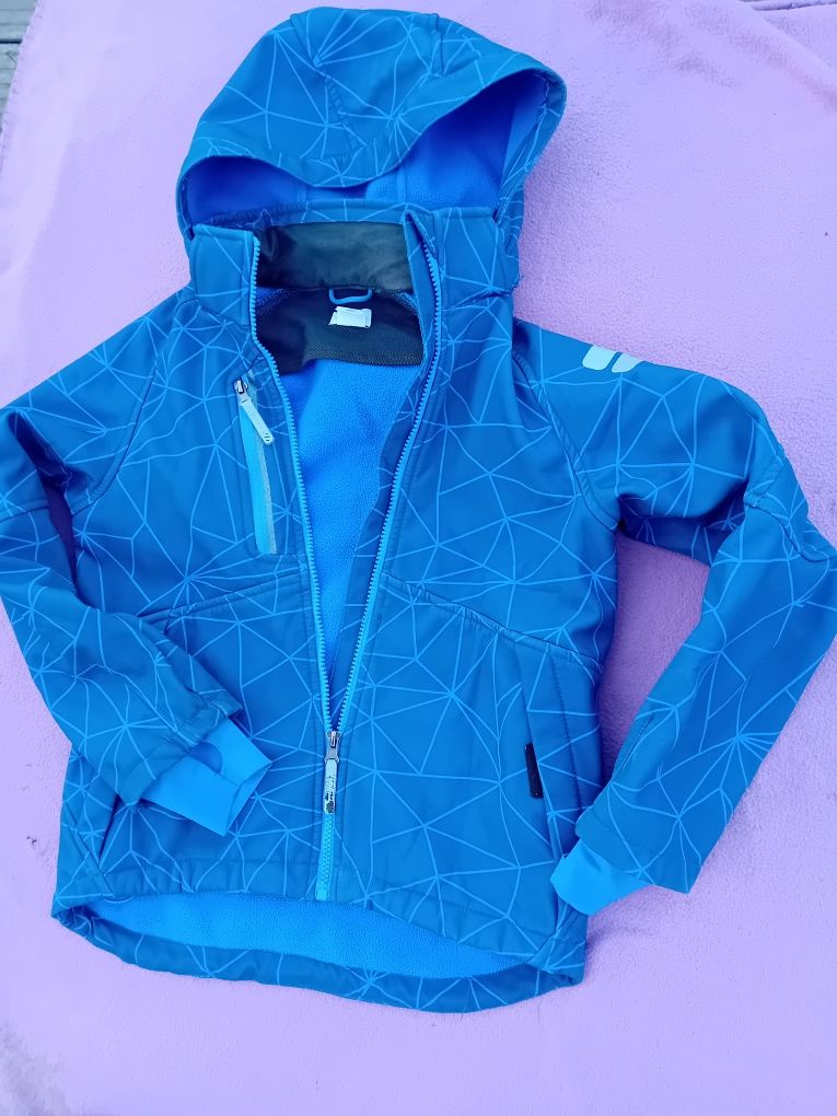 Softshell H&M 134 cm dla chłopca kurtka kurteczka bluza niebieski