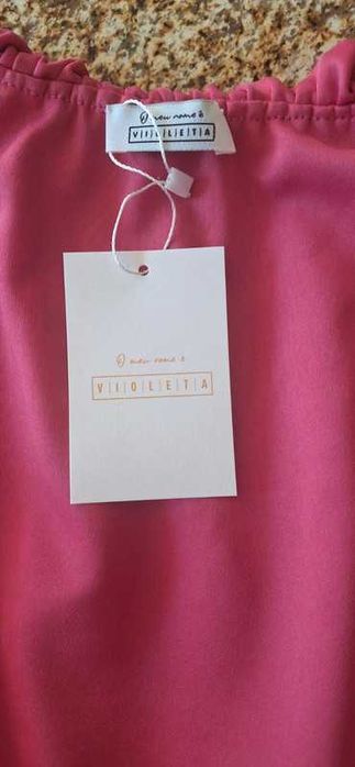 Vestido rosa/laranja