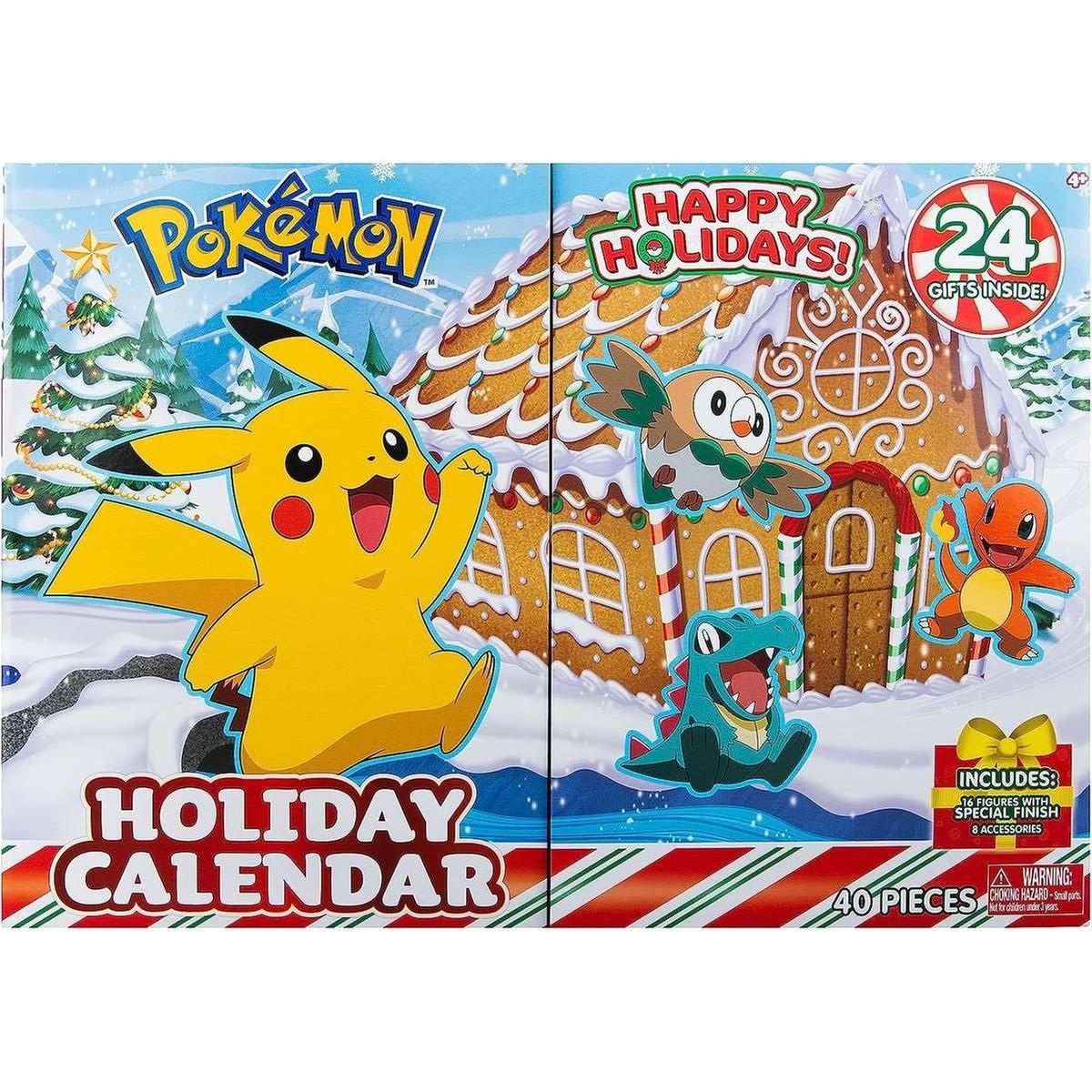 Calendario do advento com 16 figuras Pokemon - Natal