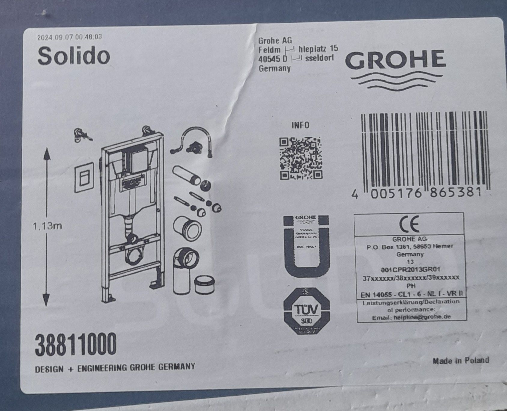 Stelaż podtynkowy GROHE Solido+ przycisk