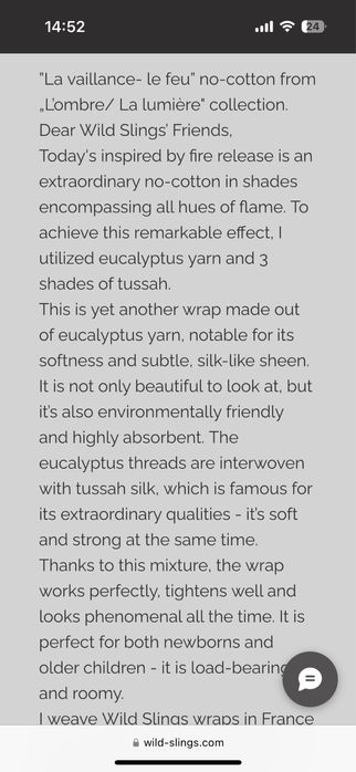 Chusta jedwab i eukaliptus wild sling NOWA