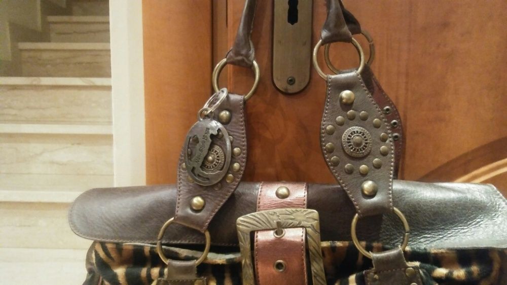 Torebka skórzana Laura Biagini Jeans vintage boho elementy skóry pante